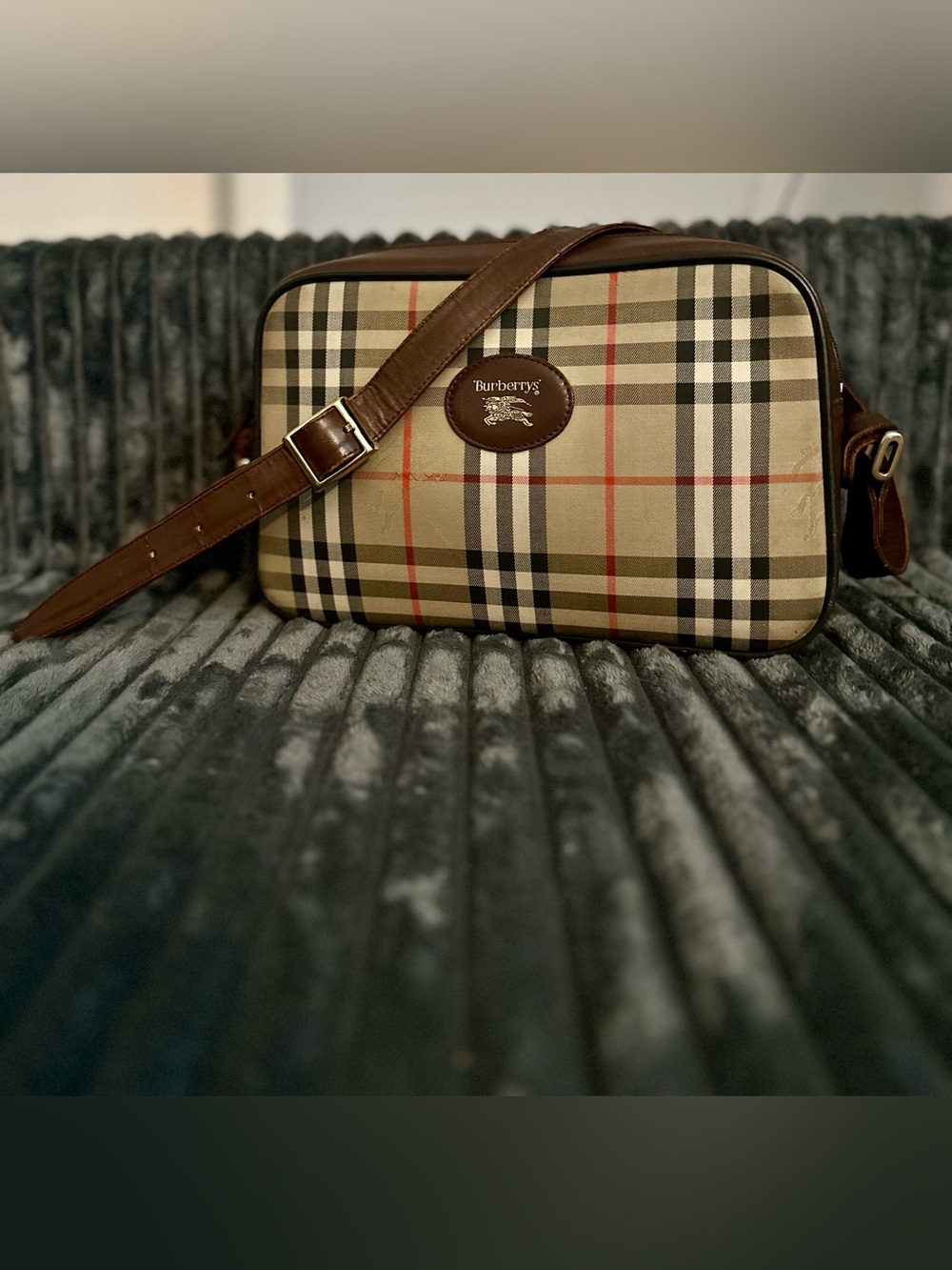 Burberrys 1980-1990 Nova Check Camera Bag crossbody Bag VINTAGE Messenger Bag - Picture 1 of 12